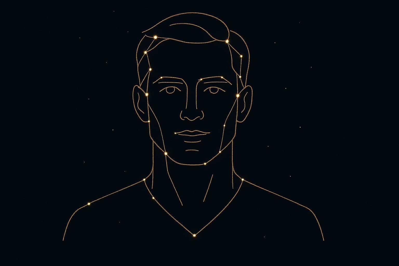 Illustrated constellation portrait accompanying Marcus's testimonial